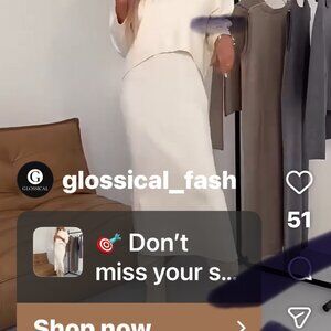 Two piece white sweater dress set